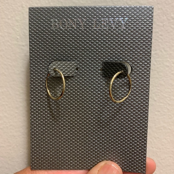 BONY LEVY 14K White Gold 12mm Huggie Hoop Earrings - Picture 7 of 11